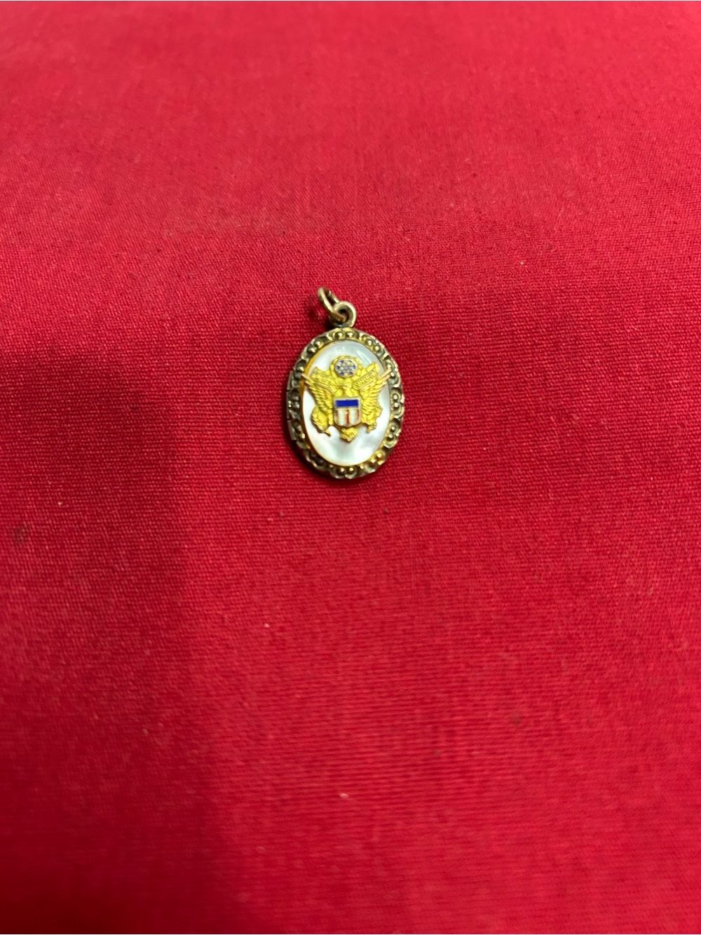 Vintage WWll US Army sweetheart locket with mother of pearl